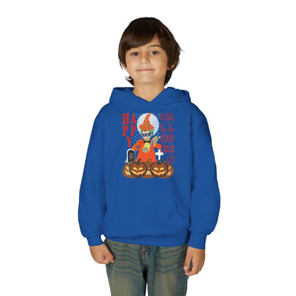 Youth Heavy Blend Hooded Sweatshirt - Holloween design by super kiddo Printify