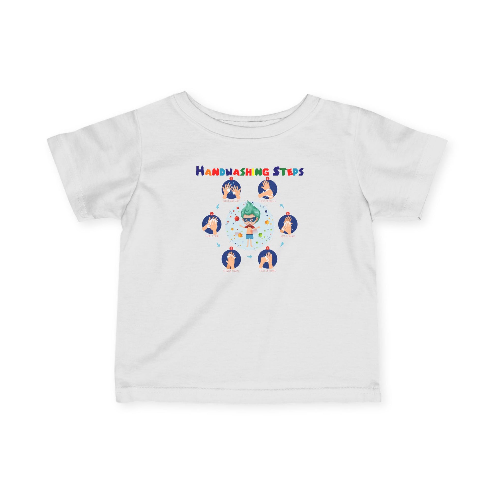 Infant Fine Jersey Tee - Super kiddo how to wash hand properly - [[{"value":"Wonderwear Kid"}]]