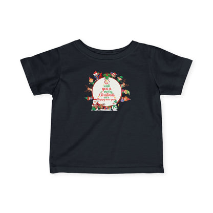 Infant Fine Jersey Tee - We wish you a merry christmas - [[{"value":"Wonderwear Kid"}]]