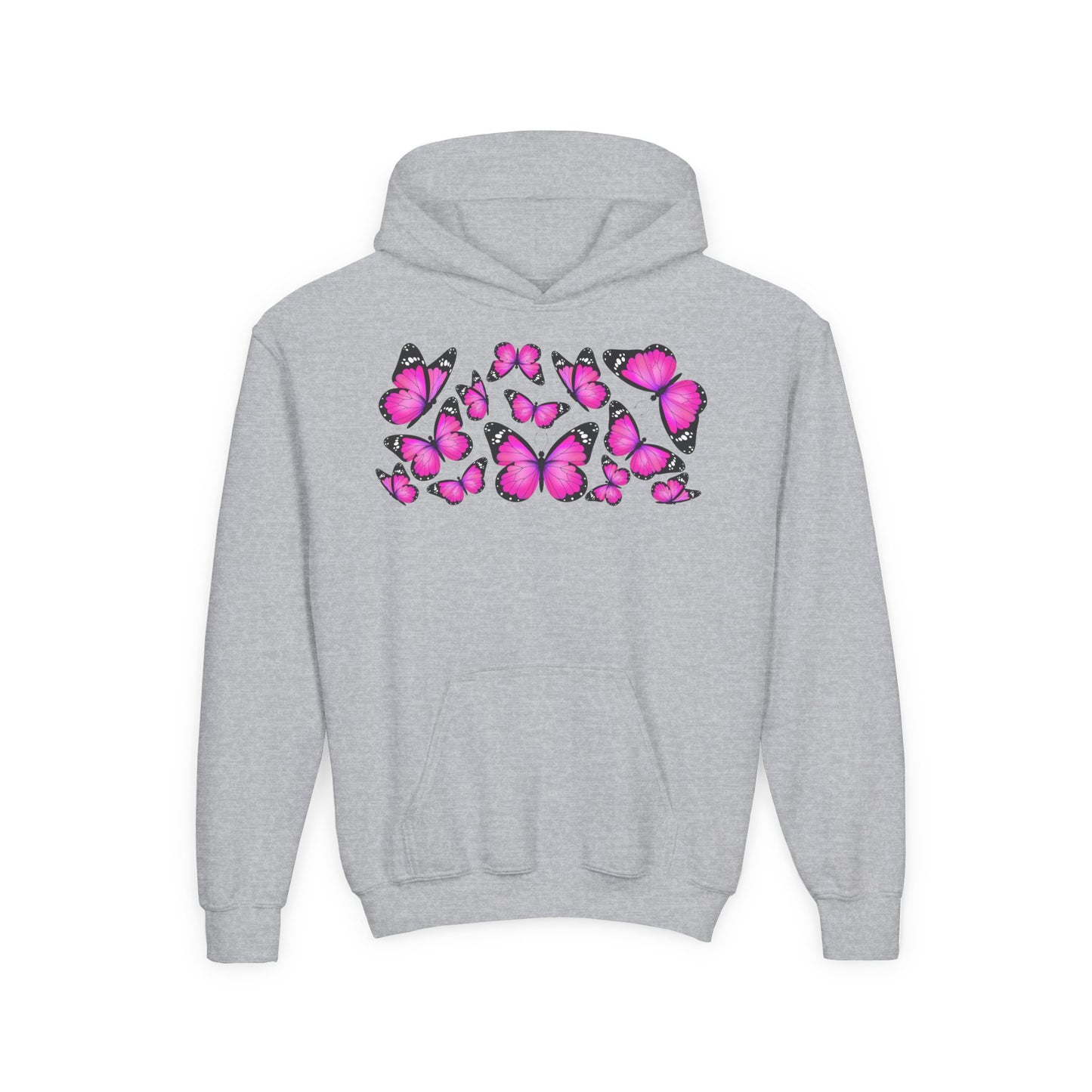 Youth Heavy Blend Hooded Sweatshirt -  Beautiful purple monarch