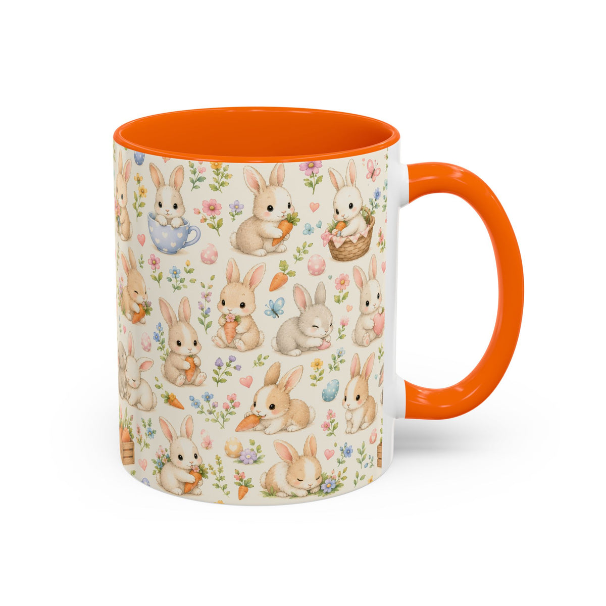 Accent Coffee Mug  (11/15 oz) - Pastel Bunny Garden Easter