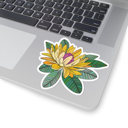 Kiss-Cut Vinyl Decals - Yellow flower Printify