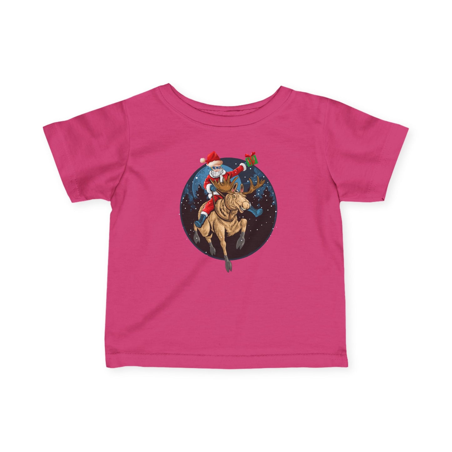 Infant Fine Jersey Tee - Super kiddo riding a reindeer - [[{"value":"Wonderwear Kid"}]]