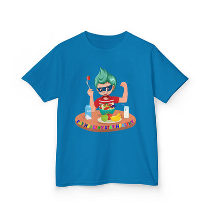 Kids Heavy Cotton™ Tee - super kiddo eating healthy food - [[{"value":"Wonderwear Kid"}]]