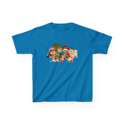 Kids Heavy Cotton™ Tee - Christmas with super kiddo pet friends without text - [[{"value":"Wonderwear Kid"}]]