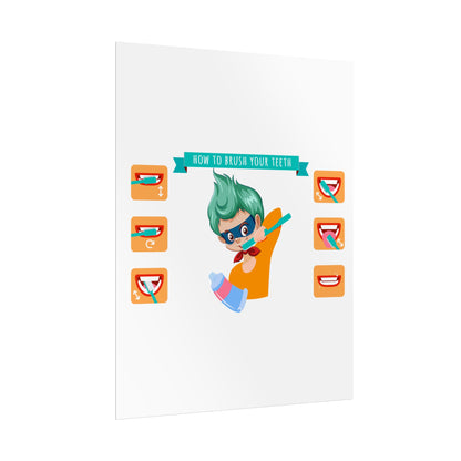 Rolled Posters - Super kiddo how to brush teeth - [[{"value":"Wonderwear Kid"}]]