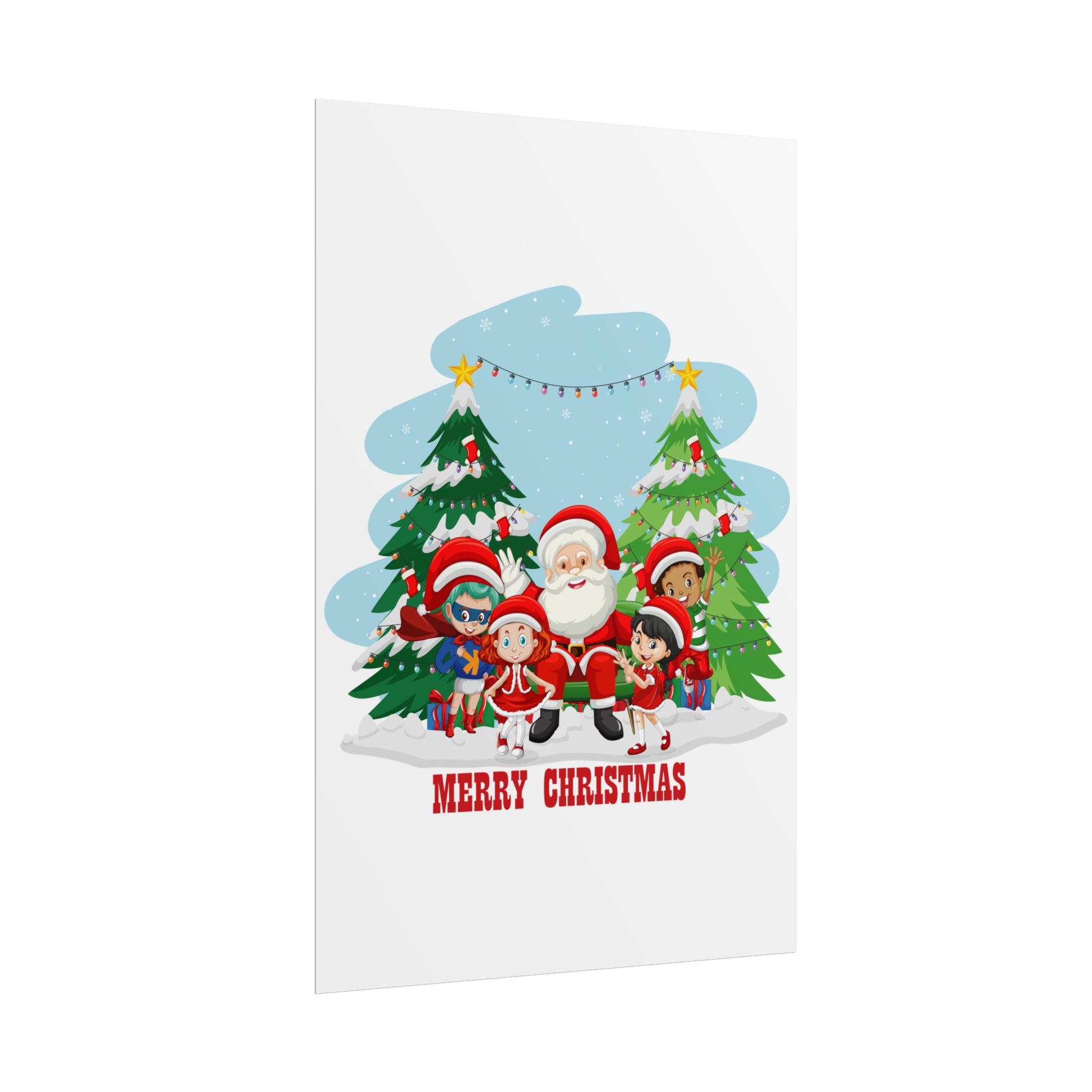 Rolled Posters - Super kiddo with santa claus Merry christmas - [[{"value":"Wonderwear Kid"}]]