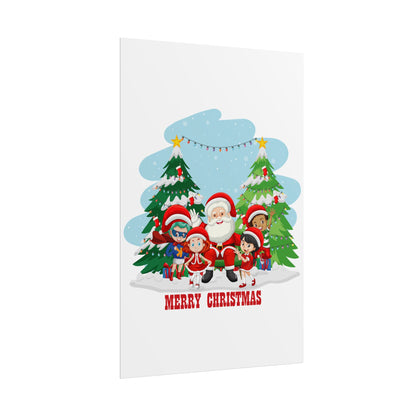Rolled Posters - Super kiddo with santa claus Merry christmas - [[{"value":"Wonderwear Kid"}]]