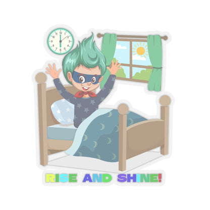 Kiss-Cut Stickers - Super kiddo teaches us to wake up early - [[{"value":"Wonderwear Kid"}]]