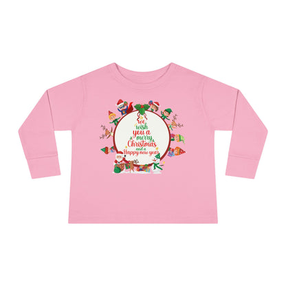 Toddler Long Sleeve Tee - We wish you a merry christmas - [[{"value":"Wonderwear Kid"}]]