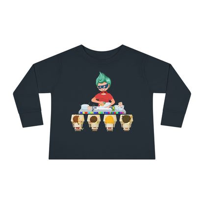 Toddler Long Sleeve Tee - Little kiddo teaching to wash dishes - [[{"value":"Wonderwear Kid"}]]