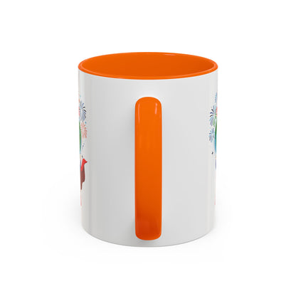 Accent Coffee Mug - Super kiddo holding globe - [[{"value":"Wonderwear Kid"}]]