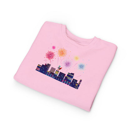 Toddler Sweatshirt - Super kiddo with fireworks - [[{"value":"Wonderwear Kid"}]]