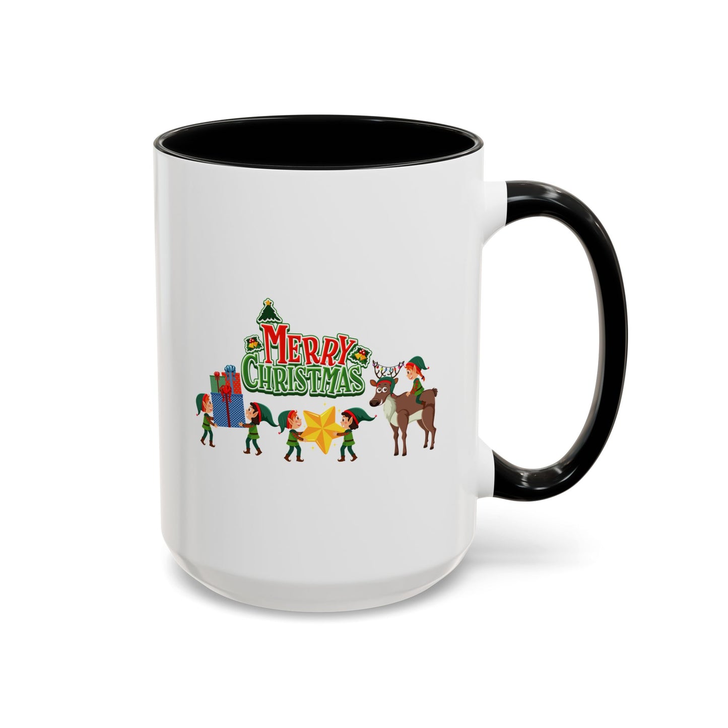 Accent Coffee Mug - Merry christmas and reindeer