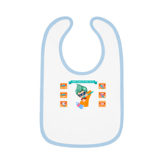 Baby Bib - Super kiddo how to brush teeth - [[{"value":"Wonderwear Kid"}]]