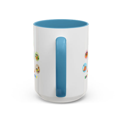 Accent Coffee Mug - Supper kiddo showing healthy food to eat - [[{"value":"Wonderwear Kid"}]]