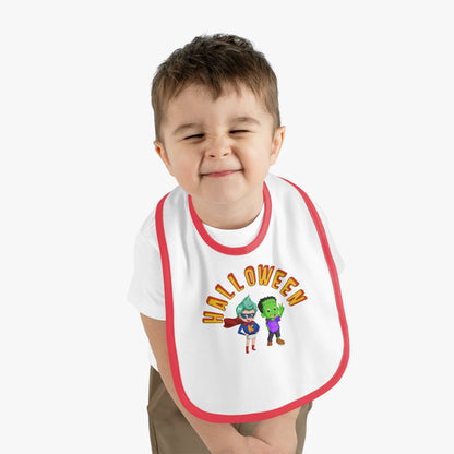 Baby Bib - Holloween with super kiddo Printify