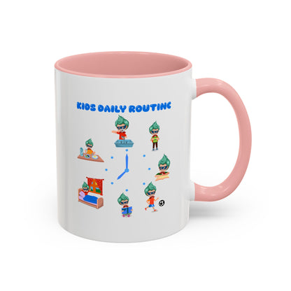 Accent Coffee Mug - Super kiddo daily routine - [[{"value":"Wonderwear Kid"}]]