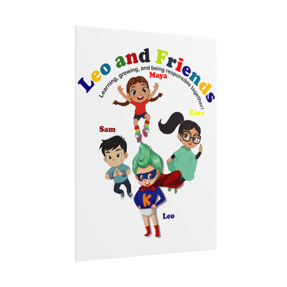 Rolled Posters - Leo & Friends - Learning and growing - [[{"value":"Wonderwear Kid"}]]