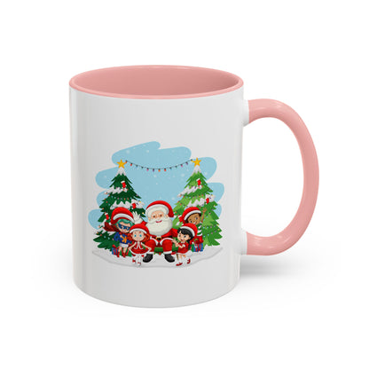 Accent Coffee Mug - Super kiddo with santa claus - [[{"value":"Wonderwear Kid"}]]