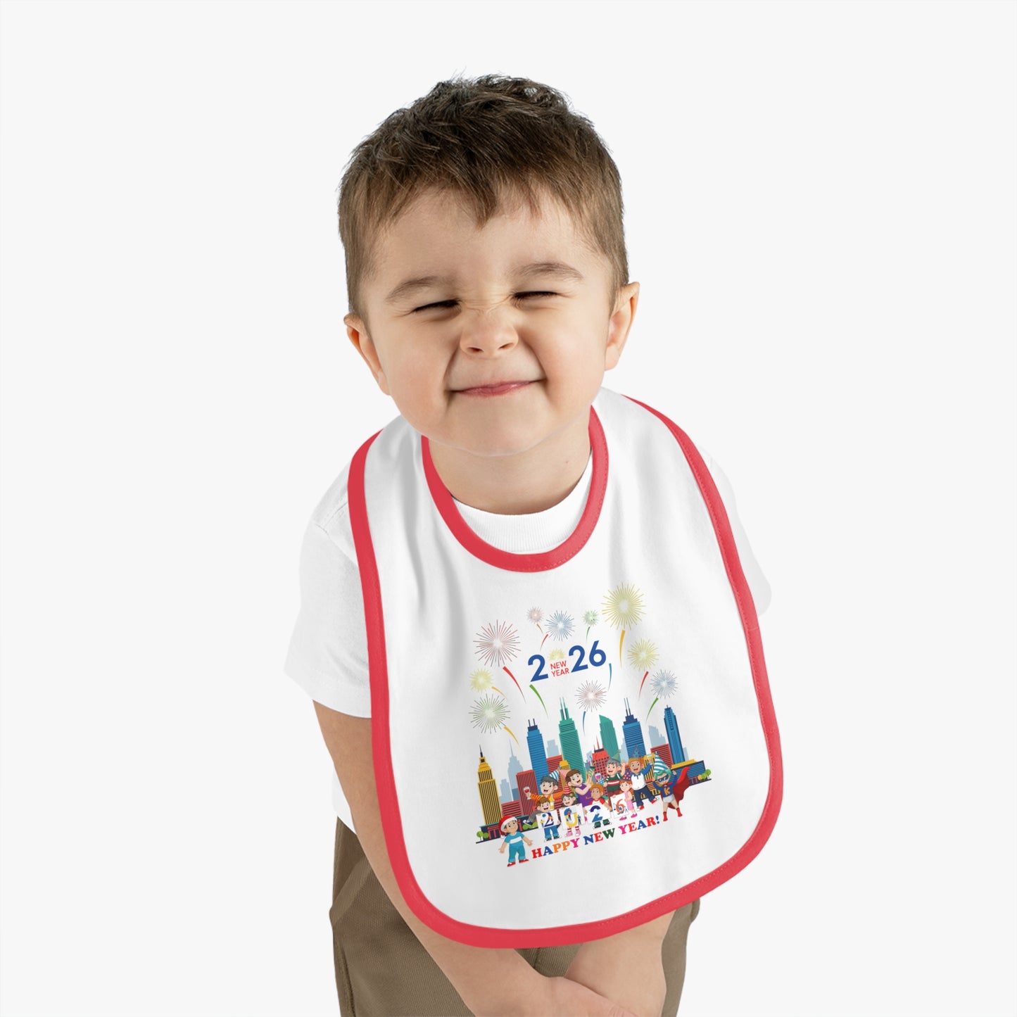 Baby Bib - Happy new year with fireworks