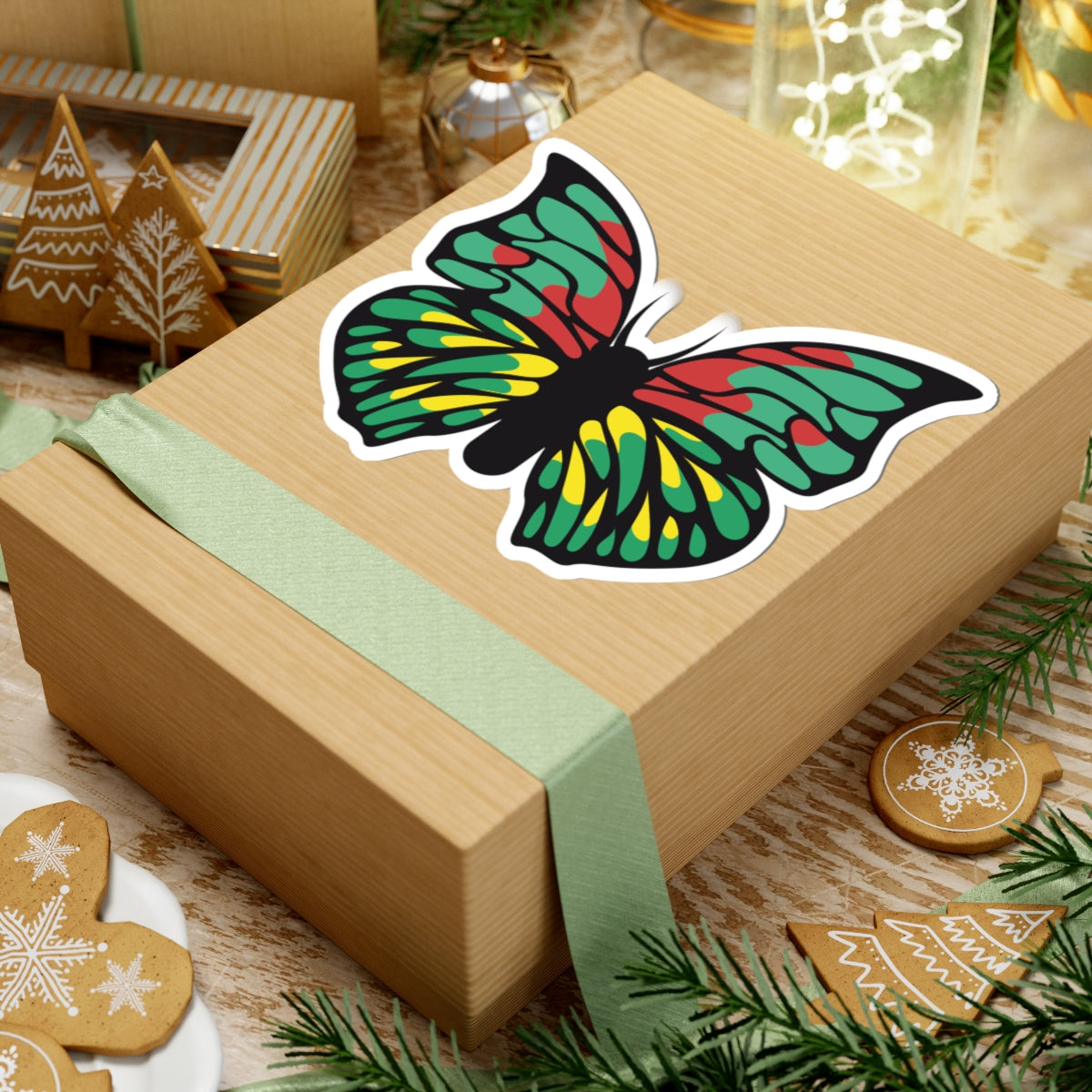 Kiss-Cut Stickers - Green butterfly