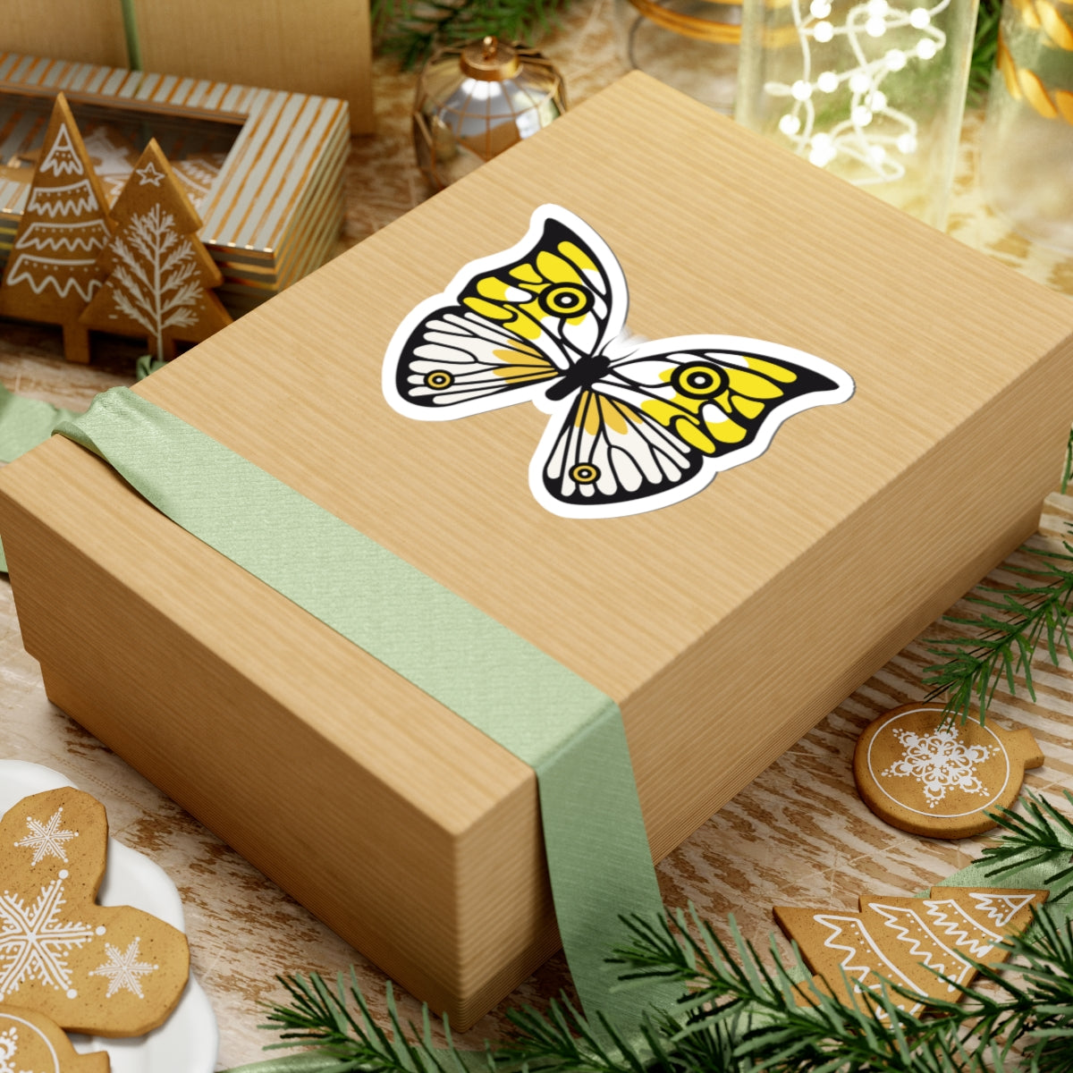 Kiss-Cut Stickers - Yellow butterfly