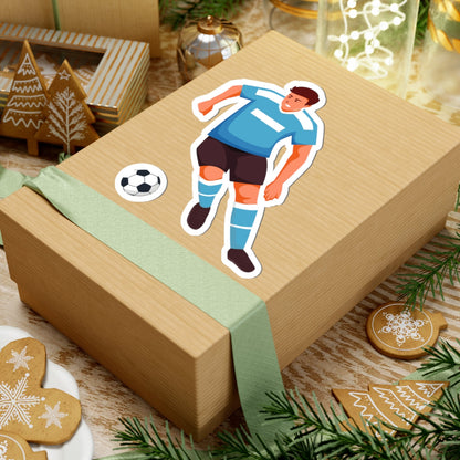 Kiss-Cut Stickers - Man playing foot ball Printify