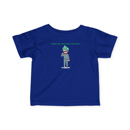 Infant Fine Jersey Tee - Super kiddo brushing teeth - [[{"value":"Wonderwear Kid"}]]