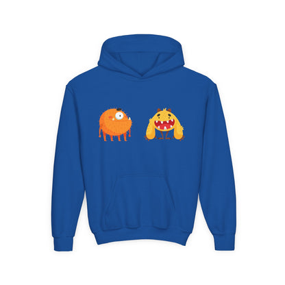 Youth Heavy Blend Hooded Sweatshirt - Toothy monsters.png Printify