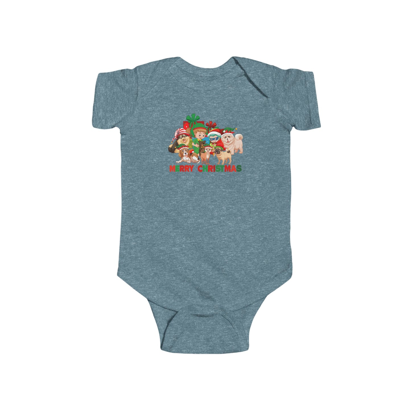 Infant Bodysuit - Christmas with super kiddo pet friends with text - [[{"value":"Wonderwear Kid"}]]