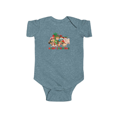 Infant Bodysuit - Christmas with super kiddo pet friends with text - [[{"value":"Wonderwear Kid"}]]