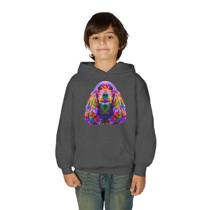 Youth hoodie with adorable golden retriever design Printify