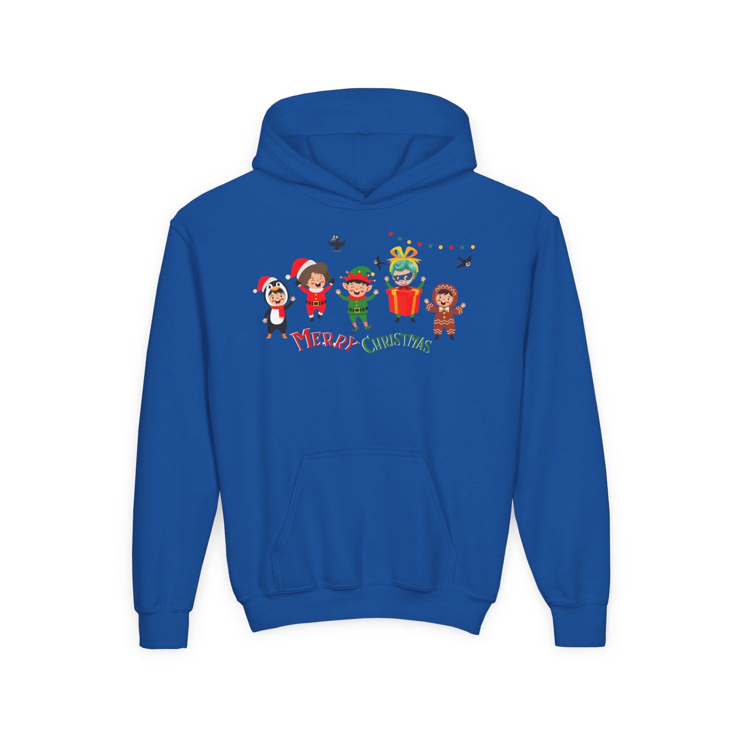 Youth Heavy Blend Hooded Sweatshirt - Merry christmas by super kiddo and friends