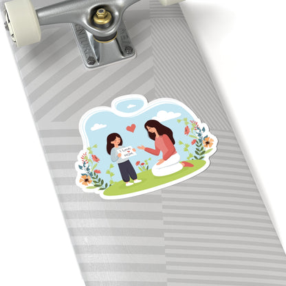 Kiss-Cut Vinyl Decals - Mother and daughter love Printify