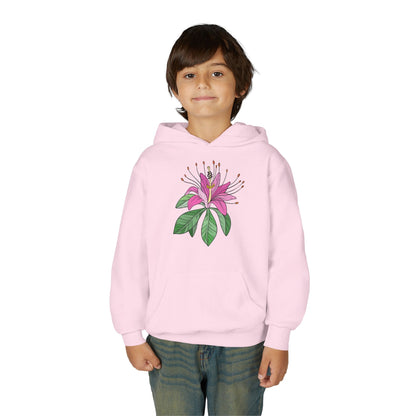 Youth Heavy Blend Hooded Sweatshirt - Purple flower Printify