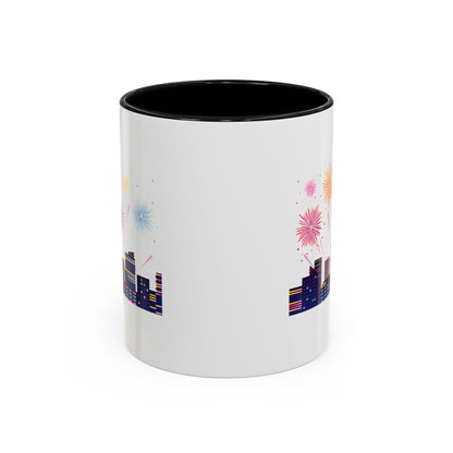 Accent Coffee Mug - Super kiddo with fireworks - [[{"value":"Wonderwear Kid"}]]