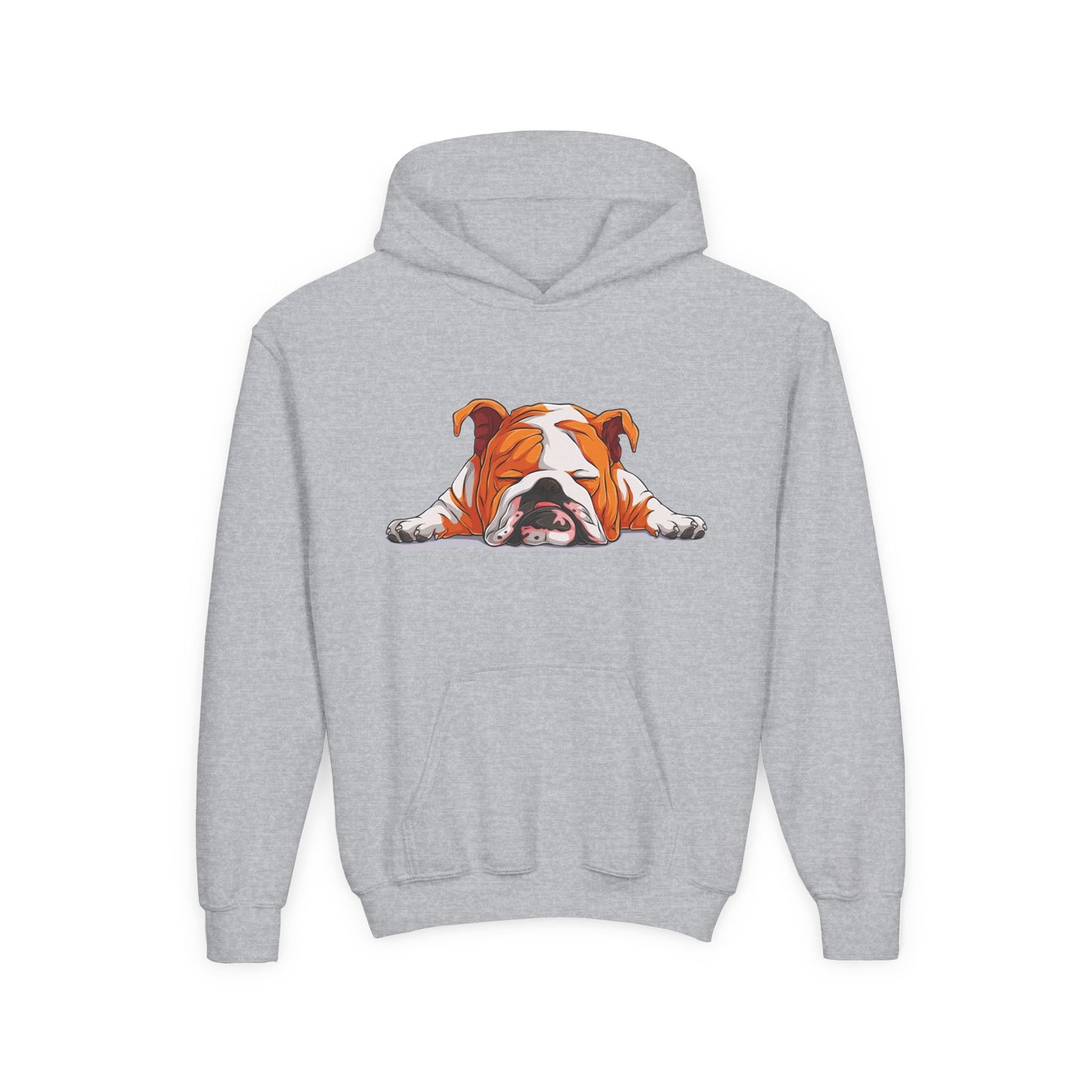Youth Heavy Blend Hooded Sweatshirt -  Sleeping english bulldog