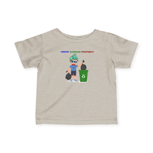 Infant Fine Jersey Tee - Super kiddo taking trash out - [[{"value":"Wonderwear Kid"}]]