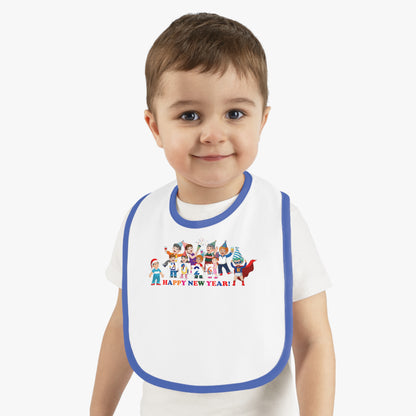 Baby Bib - Happy new year from super kiddo - [[{"value":"Wonderwear Kid"}]]