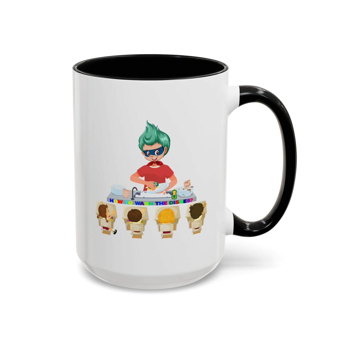 Accent Coffee Mug - Little kiddo teaching to wash dishes