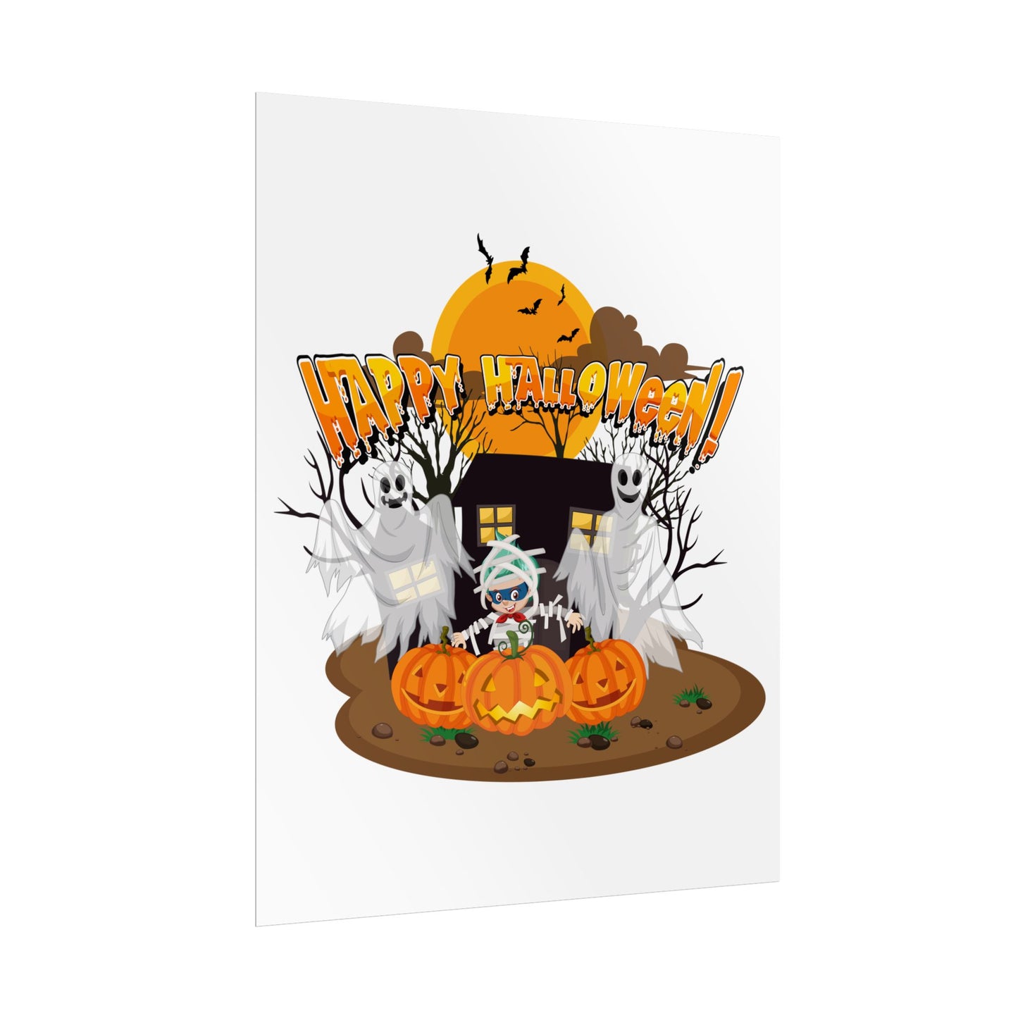 Rolled Posters - Super kiddo with ghost - [[{"value":"Wonderwear Kid"}]]
