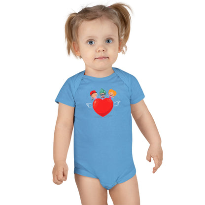 Infant Jersey One Piece - Valentines - Super kiddo on top of heart - [[{"value":"Wonderwear Kid"}]]