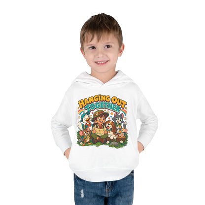 Toddler Hoodie — Retro Friends Hanging Out Together