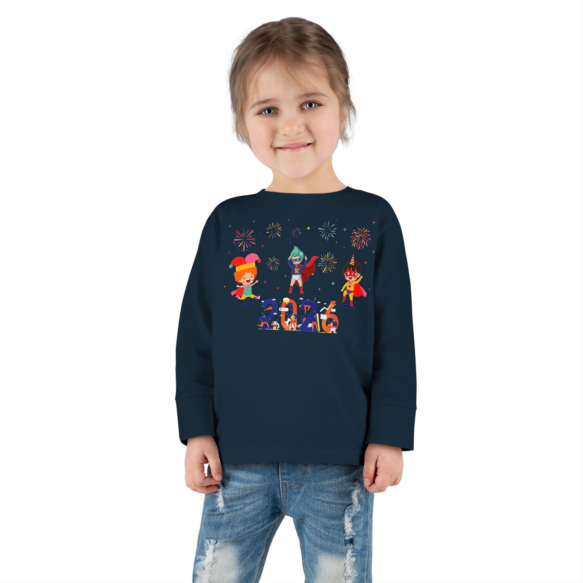 Toddler Long Sleeve Tee - Super kiddo and other hero - [[{"value":"Wonderwear Kid"}]]