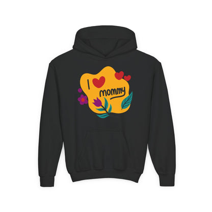 Youth Heavy Blend Hooded Sweatshirt - I love you mommy Printify