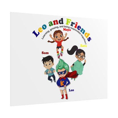 Rolled Posters - Leo & Friends - Learning and growing - [[{"value":"Wonderwear Kid"}]]