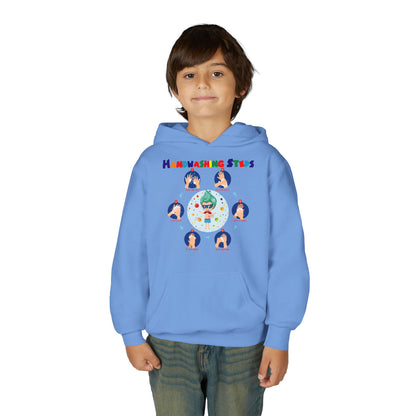 Youth Heavy Blend Hooded Sweatshirt - Super kiddo how to wash hand properly - [[{"value":"Wonderwear Kid"}]]
