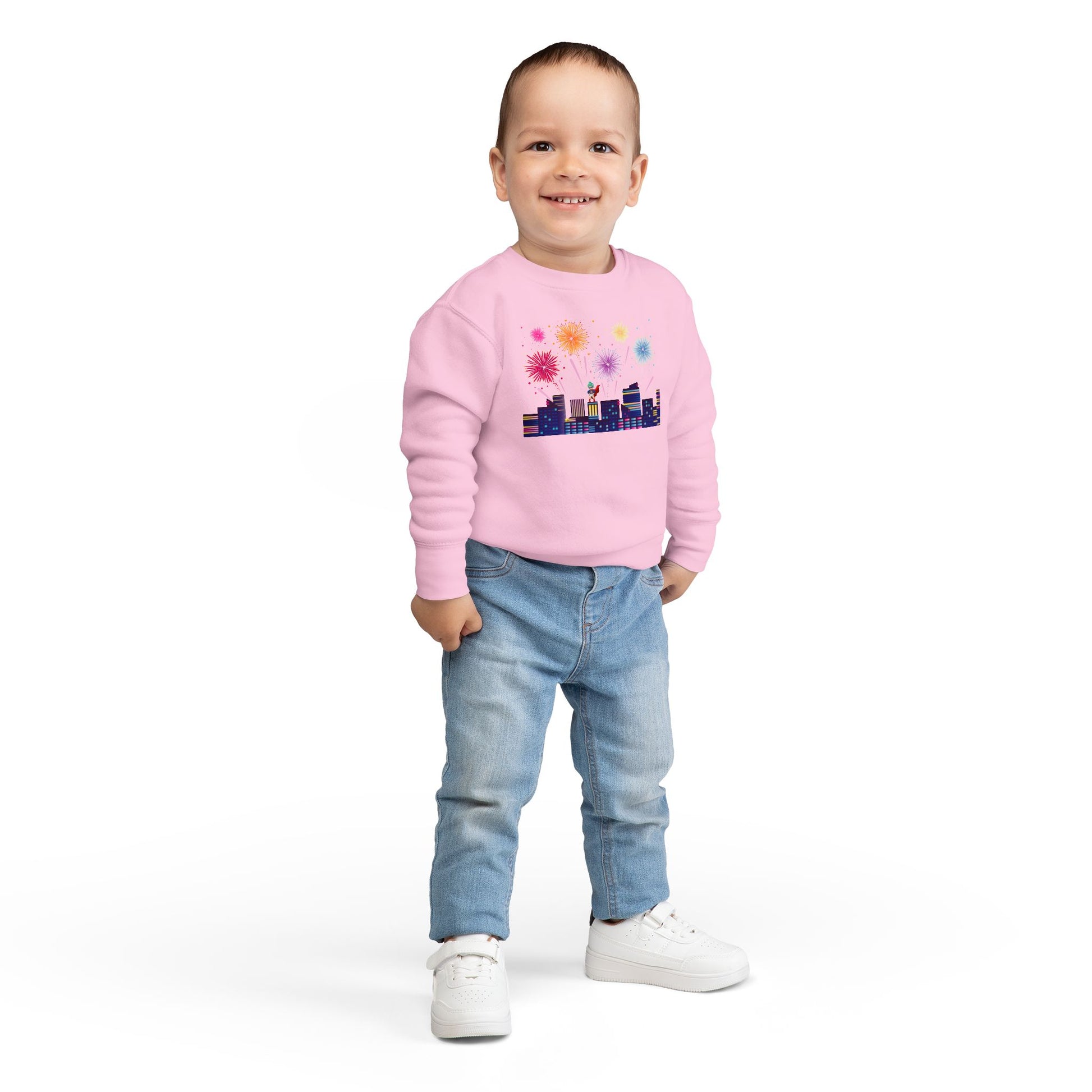 Toddler Sweatshirt - Super kiddo with fireworks - [[{"value":"Wonderwear Kid"}]]
