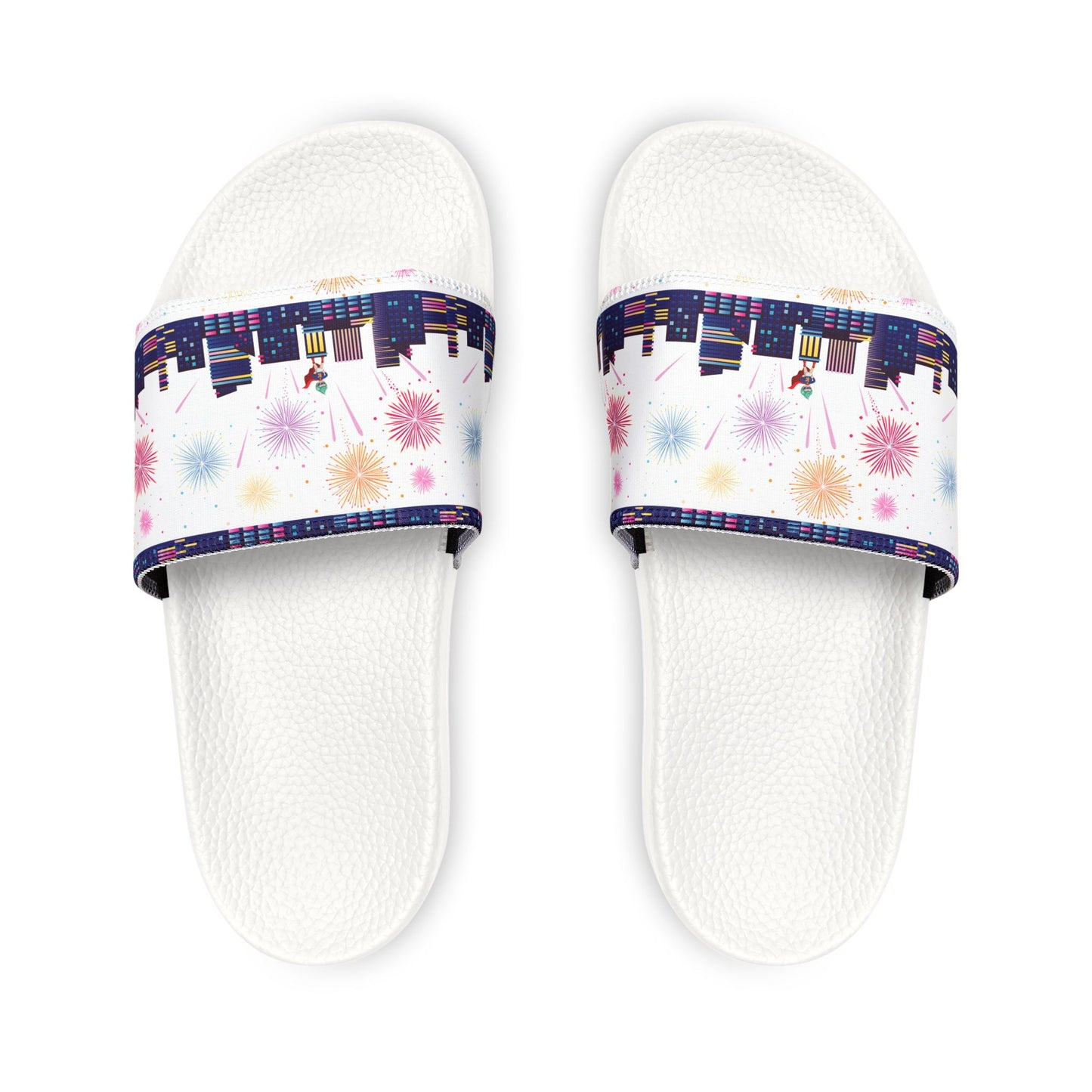 Youth Removable-Strap Sandals - Super kiddo with fireworks